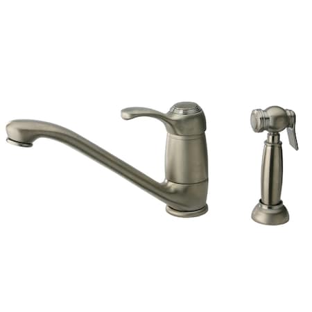 Metrohaus Sgl Lever Faucet W/ Matching Side Spray,Brushed Nickel-Pvd